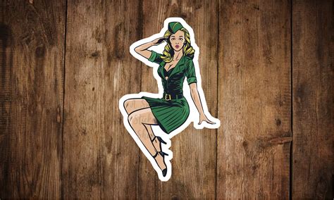 pin up sticker pin up girl sticker military sticker retro pin up decal laptop sticker