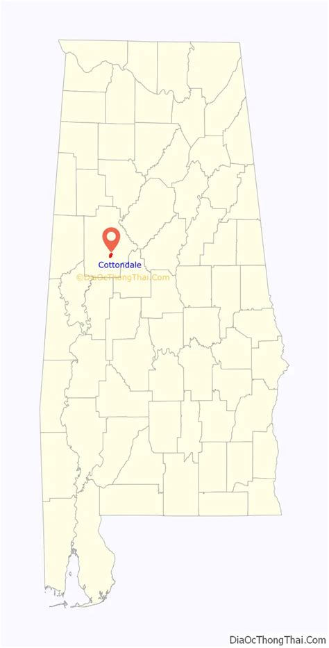 Map Of Cottondale Cdp Alabama