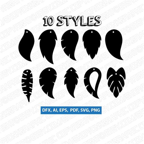 Download for free in png, svg, pdf formats 👆. Leaf Earring svg Teardrop Pendant svg Vector Faux Leather ...