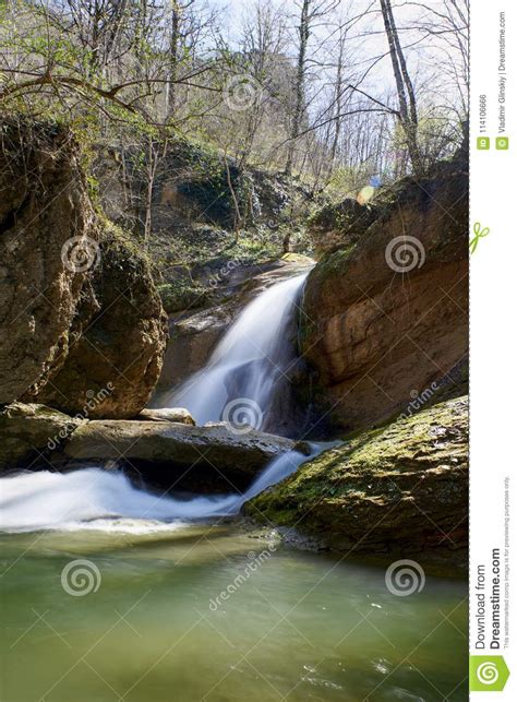 Spring Waterfall On A Mountain River Mishoko River Stock Photo Image
