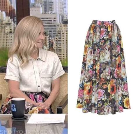 Live With Kelly And Ryan Kelly Ripa Floral Midi Skirt Fashion