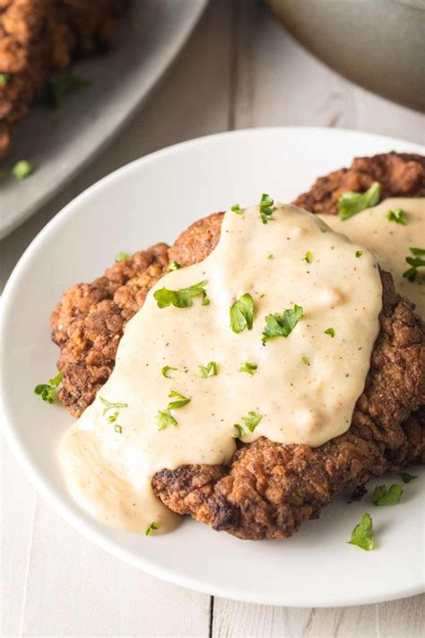 The method of breading and frying are the same, but this meal is usually served with country gravy, just like chicken fried steak. Perfect Chicken Fried Steak Recipe with Gravy - A Spicy ...