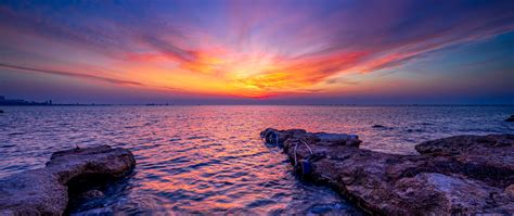 2560x1080 Mediterranean Sea Sunset 2560x1080 Resolution Wallpaper Hd