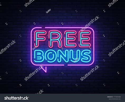 Free Bonus Neon Text Bonus Neon Sign Design Royalty Free Stock
