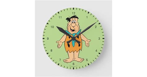 The Flintstones Fred Flintstone Round Clock Zazzle