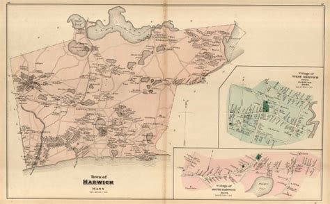Walkers 1880 Map Of Town Of Harwich Massachusetts Art Source