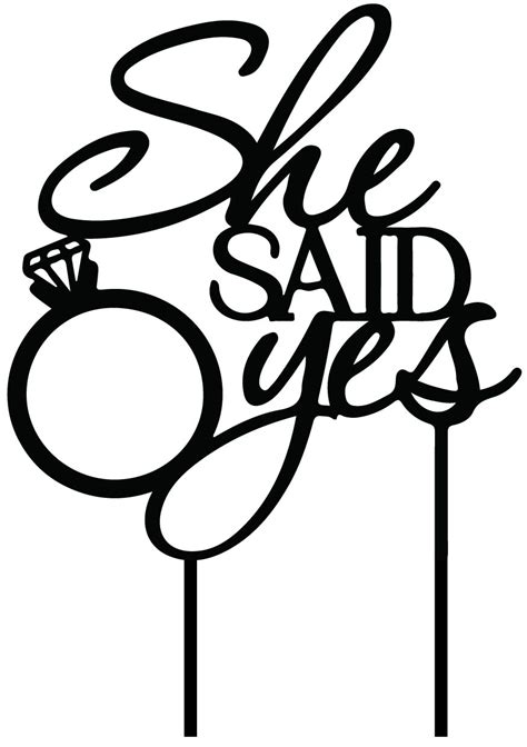 Party Supplies She Said Yes Cake Topper Party Décor