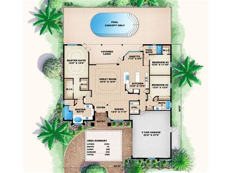 Florida House Plans One Story Florida Home Plan 037h 0176 At