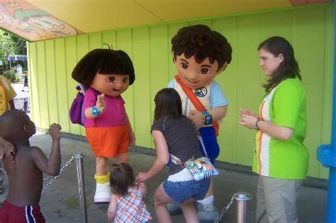 Dora the explorer became a regular series in 2000. Dora and Diego meet and greet in the Nick Jr area ...