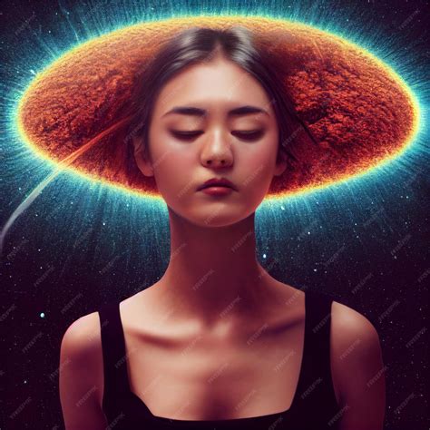 Premium Photo Psychedelic Woman Surreal Portrait Astral Projection To
