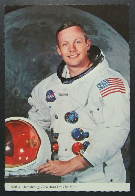 Apollo 11 Astronaut Neil Armstrong First Man On Moon Vintage Postcard