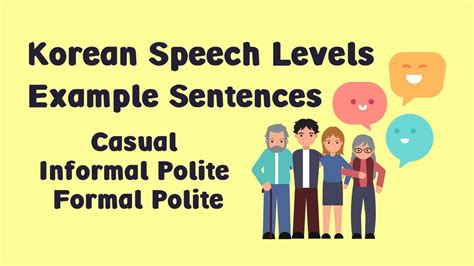 Korean Speech Levels 1 Casual Informal Polite And Formal Polite Youtube