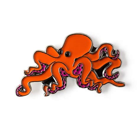 Octopus Enamel Lapel Pin Perfect Accessory For Jackets Hats And Bags Enamel Pins Pin