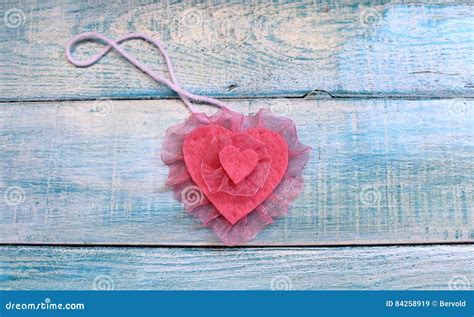 Heart Felt Souvenir For Valentine`s Day Stock Image Image Of Ribbons