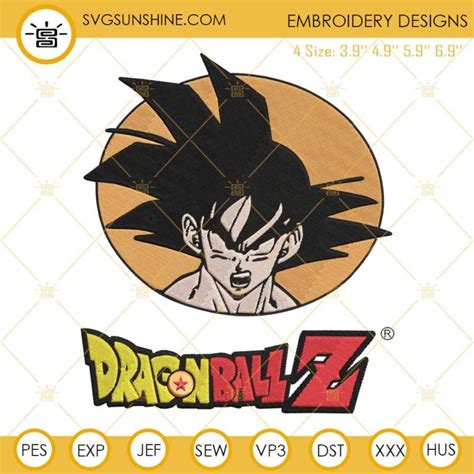 Dragon Ball Z Embroidery Designs Super Saiyan Goku Embroidery Design File
