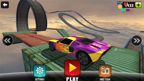 Impossible Stunt Car Tracks 3d Yellow Car Game Completed Driving