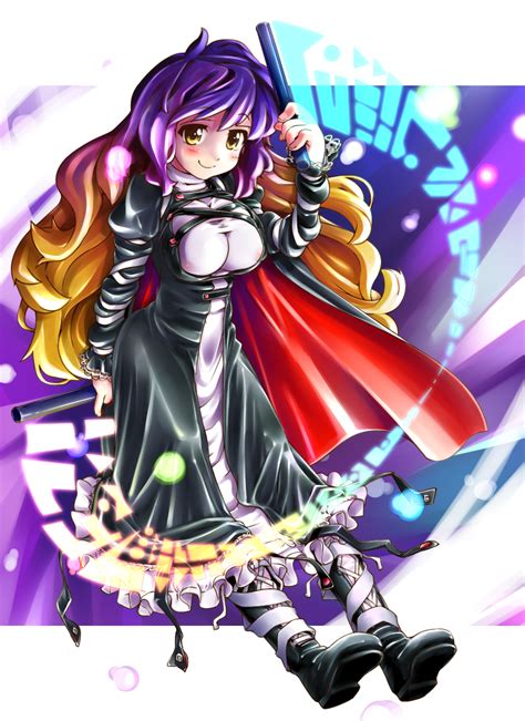 safebooru cape dress gradient hair highres hijiri byakuren long hair multicolored hair scroll