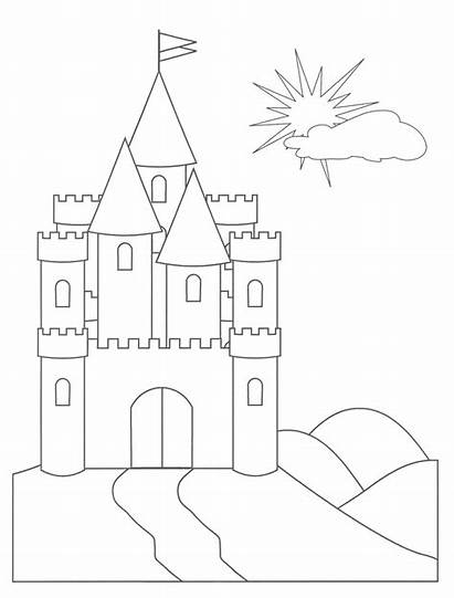 Castle Princess Coloring Pages Printable Getdrawings