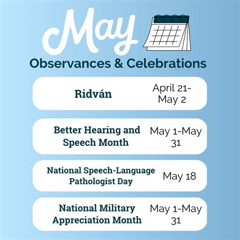 May Observances And Celebrations Department Of Health Sciences