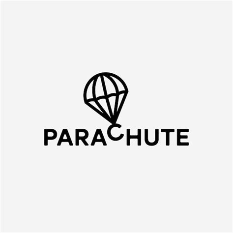 Premium Vector Vector Parachute Minimal Text Logo Design