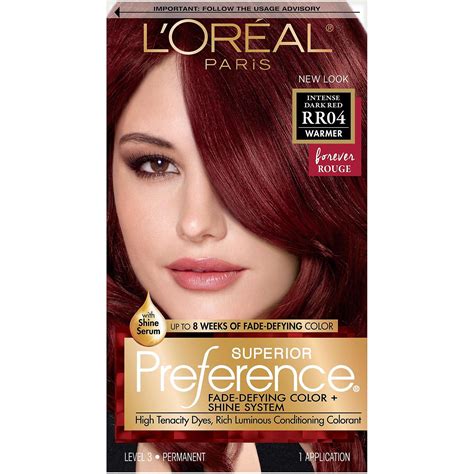 L Or Al Paris Superior Preference Fad Defying Shine Permanent Hair Color Rr Intense Dark Red