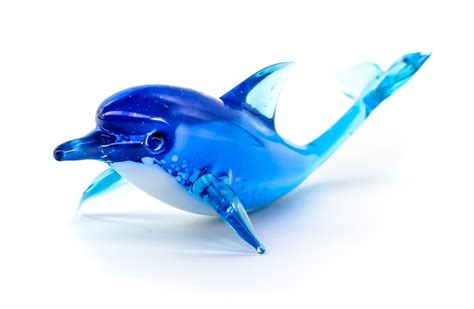 Glass Dolphin Figurine Handmade Hand Blown Sea Animal Figure Etsy