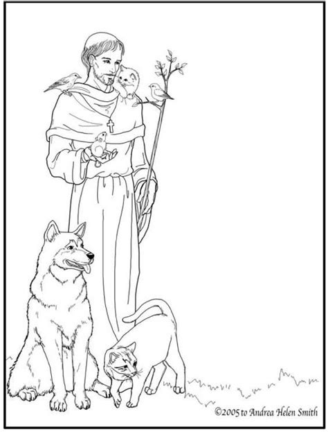 St Francis Of Assisi Catholic Coloring Page Printable For Catholic