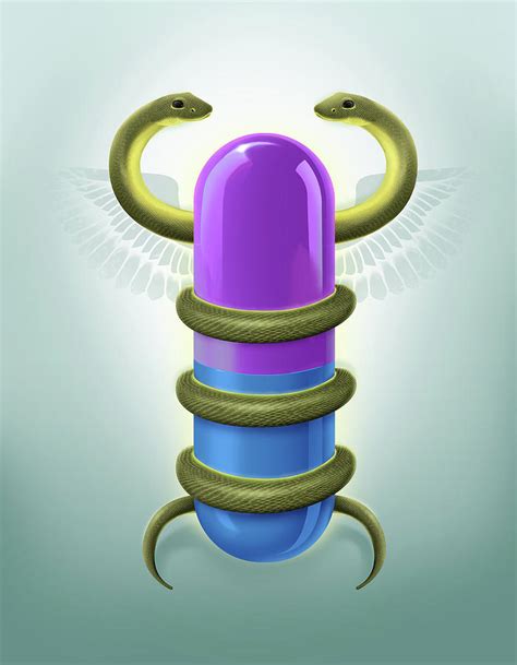 Illustration Of Caduceus Symbol Photograph By Fanatic Studio Science