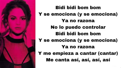 Selena Gomez Bidi Bidi Bom Bom Lyrics Youtube