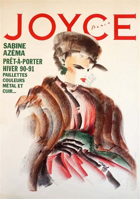 French Vintage Womens Fashion Poster For Joyce Paris By Atlan 1990