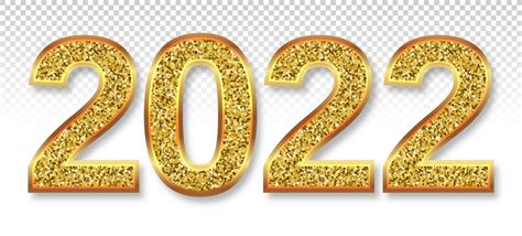 2022 Numbers Are Gold Glitter Swirling Christmas Symbol With Soft