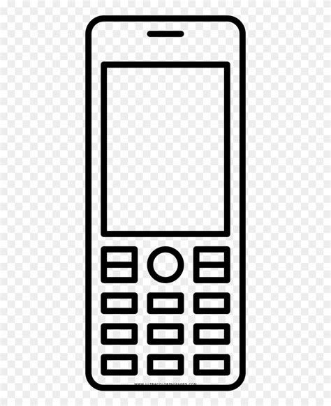 Black And White Stock Cellphone Clipart Coloring Page Scalable Vector