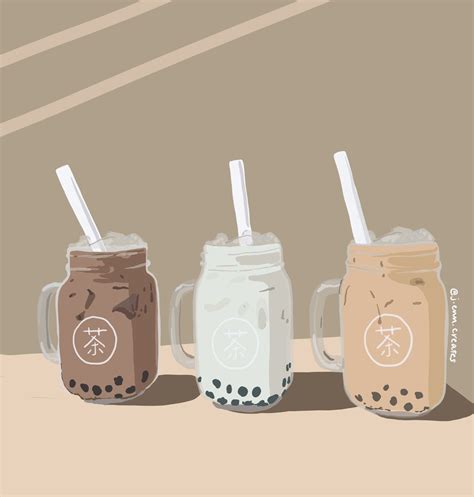 Boba Life Beige In 2020 Cute Patterns Wallpaper Tea Wallpaper