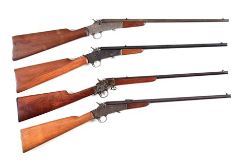 LOT OF 4: 3 REMINGTON MODEL 6 AND 1 HSB & CO. SINGLE SHOT RIFLES