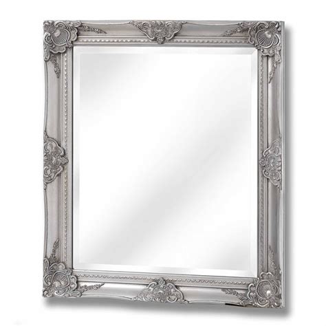 Antique French Style Silver Ornate Mirror Homesdirect365