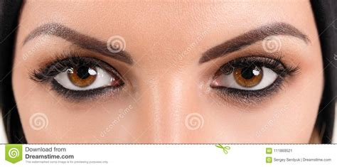 Close Up Face Of Pretty Girl With Beautiful Big Brown Eyes