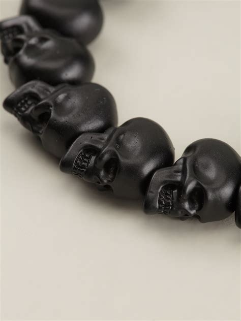 Alexander Mcqueen Skull Bead Bracelet In Black Lyst