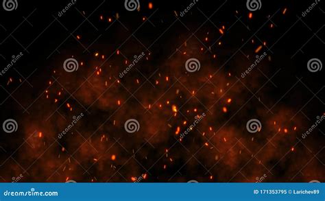 Rising Embers On Black Background Stock Image