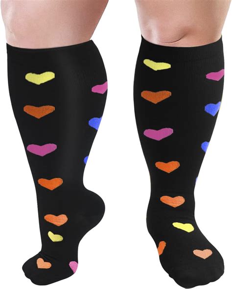 Refeel Plus Size Compression Socks Wide Calf For Women And Men 20 30 Mmhg Large Size