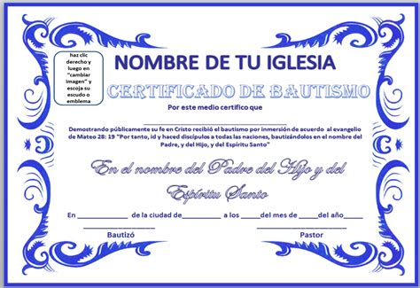 Certificado De Bautizo Para Imprimir
