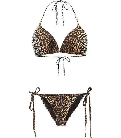 Leopard Bikini Featuring Halter Strap With Back Tie ShopBAZAAR Shop