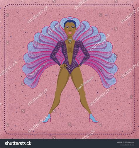 Illustration Burlesque Dancer Cabaret Show Stock Illustration