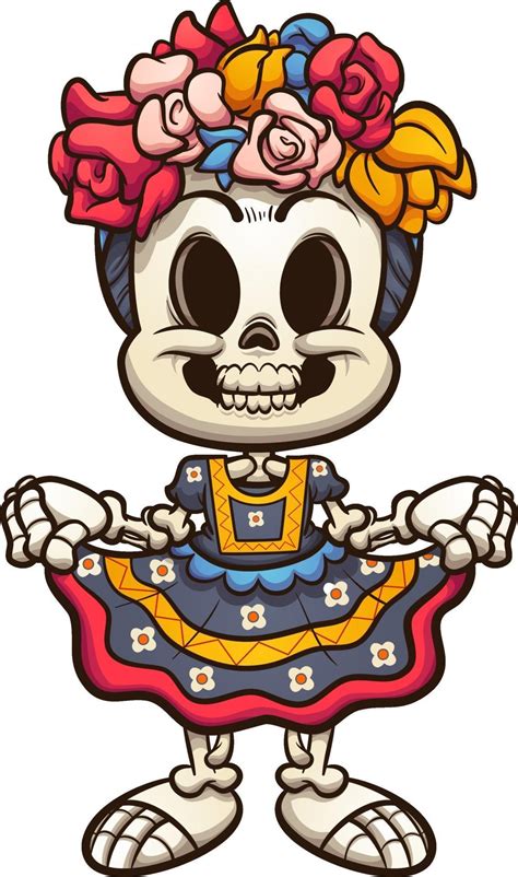 Colorful Mexican Catrina Skeleton 2234265 Vector Art At Vecteezy