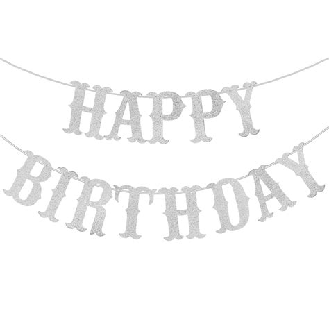2m Happy Birthday Letter Bunting Banner Glitter Double Layer Hanging
