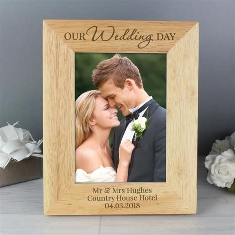 Personalised Our Wedding Day Wooden 5x7 Photo Frame Wedding Frames