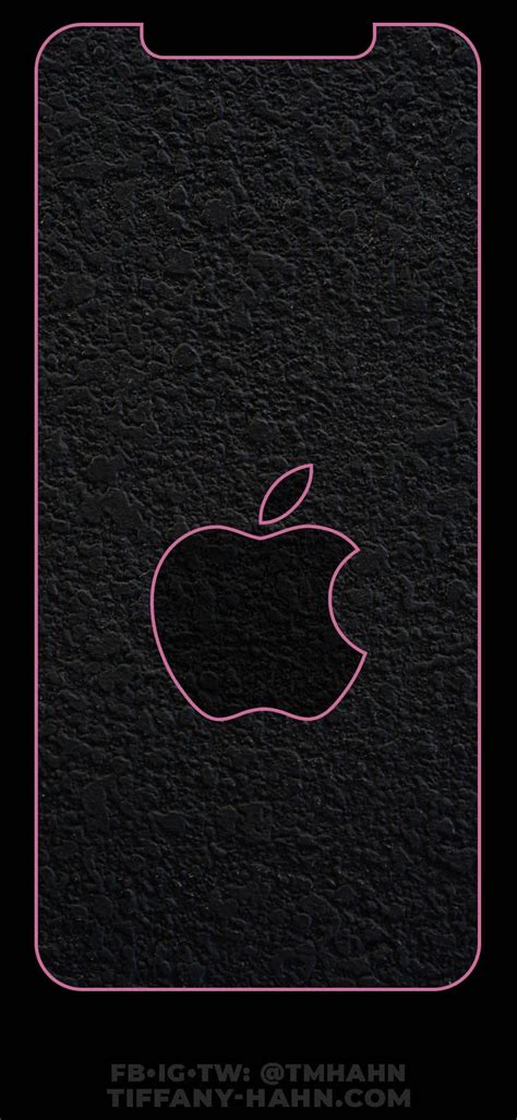 Iphone Xs Max Wallpaper Pink Outline Gray Apple Lock Screen V02