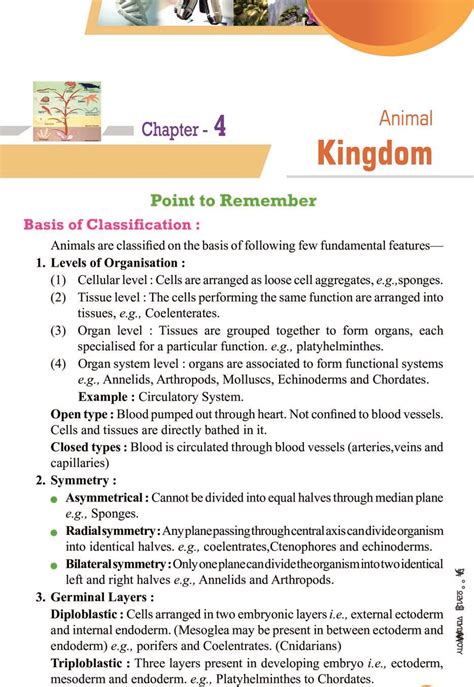 Cbse Notes Class 11 Biology Animal Kingdom
