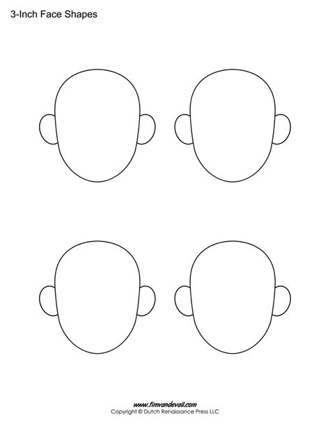 Blank Face Templates Printable Face Shapes For Kids