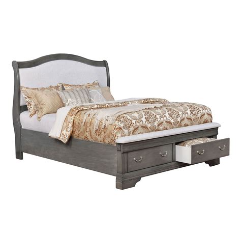 Metal bed frame vintage sturdy queen size with headboard and footboard mattress foundation no box spring needed (queen, black) 4.3 out of 5 stars. Transitional Queen Bed with Padded Headboard and Footboard ...