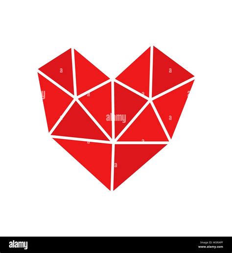 Heart Shape Made Of Triangles Icon Vector Illustration Stock Vector Image And Art Alamy